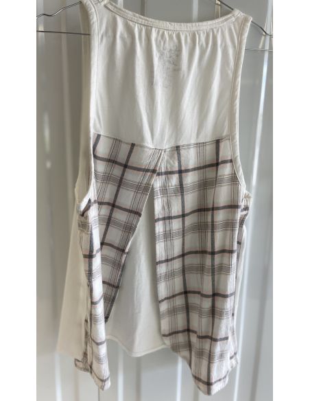 Geruit T-shirt zonder rug