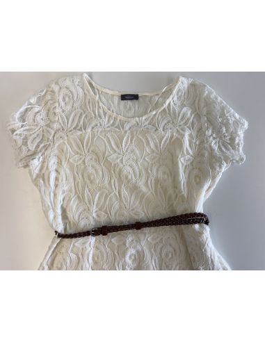Robe blanche dentelles + ceinture